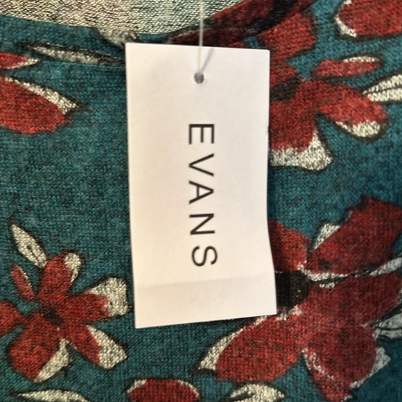 Evans Floral Soft Long Sleeve Top Size 16 NWT - Picture 6 of 9